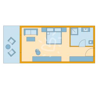 Zimmerskizze Marmari Palace Double Room Typ 2 