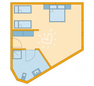 Zimmerskizze Hochkönig Vierbettzimmer