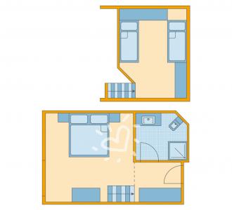 Zimmerskizze Hochkönig Familienzimmer mit Mansarde