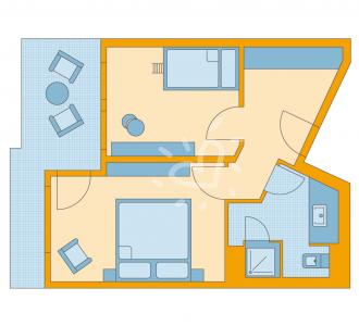 Zimmerskizze Familienzimmer Etagenbett