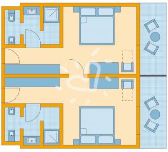 Zimmerskizze Andalusien Familienzimmer mit Verbindungstür