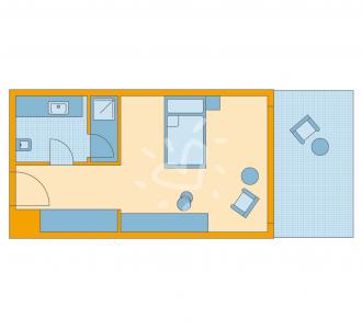 Zimmerskizze Cala Serena Single Room Comfort