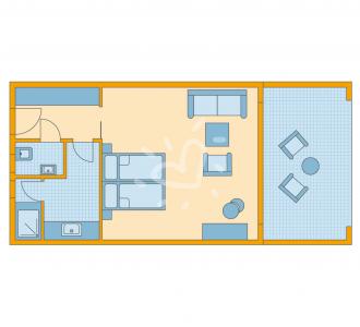 Zimmerskizze Doppelzimmer Deluxe Variante 2