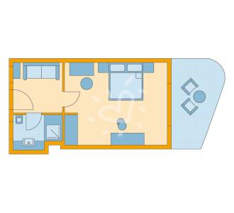 Zimmerskizze TML Cala Pada Single with Child Double Room
