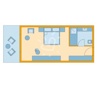 Zimmerskizze Marmari Palace Double Room Sea View