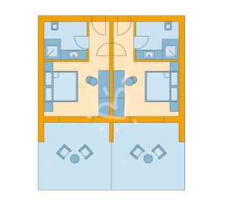 Zimmerskizze TML Calabria Family/Double Room with Connecting Door