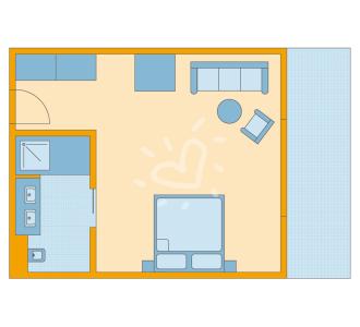 Zimmerskizze Salzkammergut Doppelzimmer Grimmingblick
