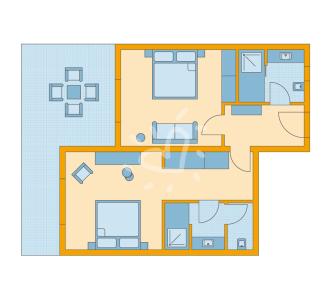 Zimmerskizze Ierapetra Family Room Superior Seaview