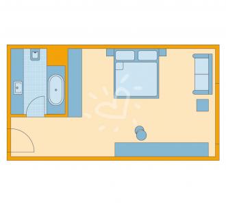 Zimmerskizze Double Room Without Balcony Wanne Doppelbett