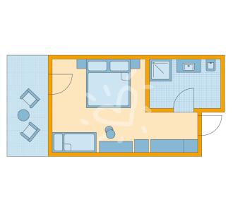 Zimmerskizze Djerba 2 Doppelzimmer ohne Verbindungstür für Familien