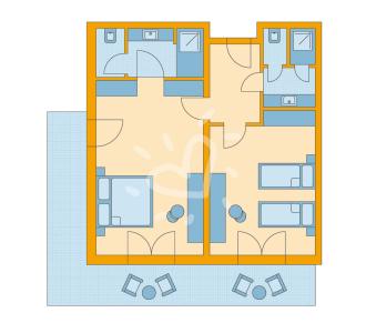 Zimmerskizze Fleesensee Family Room Deluxe