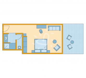 Zimmerskizze Naga Bay Doppelzimmer mit Meerblick