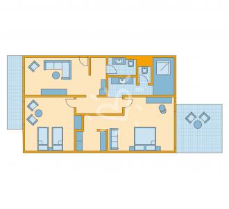 Zimmerskizze Naga Bay Familiensuite mit Meerblick