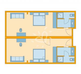 Zimmerskizze Familienzimmer Superior mit Verbindungstür