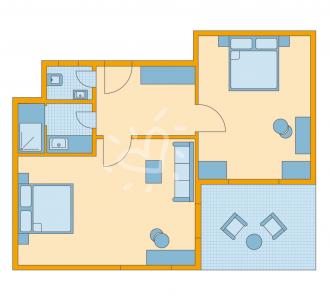 Zimmerskizze Robinson Daidalos Familienzimmer