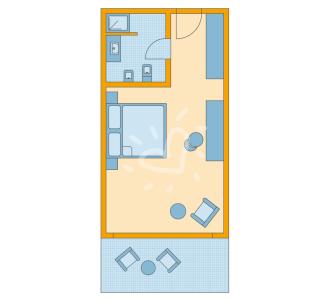 Zimmerskizze Rocca Nettuno Doppelzimmer Superior Meerblick