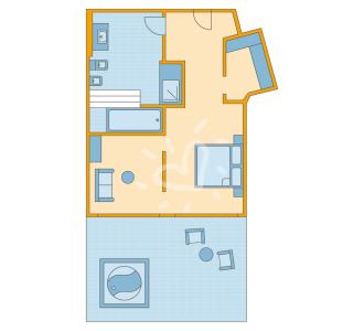 Zimmerskizze Rocca Nettuno Juniorsuite Whirlpool