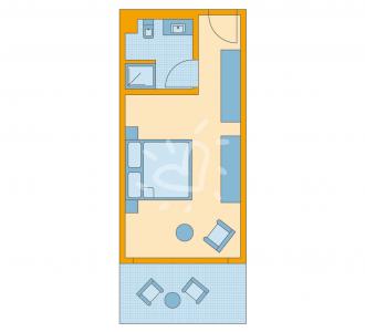 Zimmerskizze Rocca Nettuno Doppelzimmer Landseite