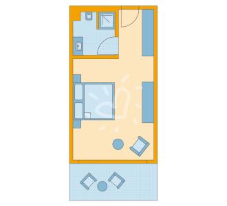 Zimmerskizze Rocca Nettuno Bestpreis-Zimmer