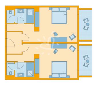Zimmerskizze Boa Vista Family Double Room Classic Connecting Corridor