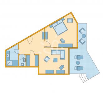 Zimmerskizze Variante 2 Suite Meerblick