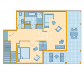 Zimmerskizze Suite Deluxe Sea View 1. Etage