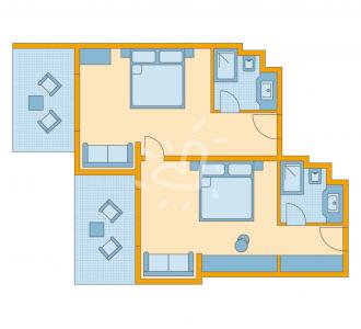 Zimmerskizze Family Room Comfort Village